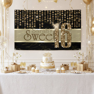 Satin Jewel Sweet Sixteen Black Gold ID260 Banner