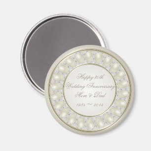 Satin Pearl 30th Wedding Anniversary Magnet
