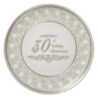 Satin Pearl Wedding Anniversary Melamine Plate