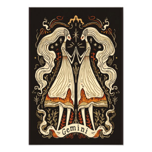 Satin Photo Paper Gemini Celestial Zodiac Print