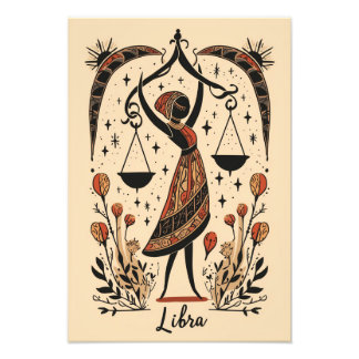Satin Photo Paper Libra Celestial Zodiac Print