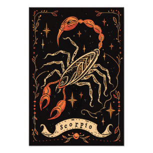 Satin Photo Paper Scorpio Celestial Zodiac Print