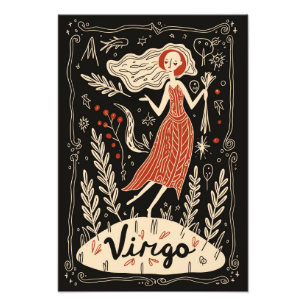 Satin Photo Paper Virgo Celestial Zodiac Print