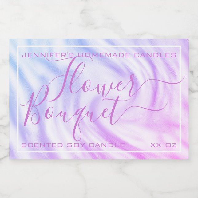 Satin Purple Ombre Calligraphy Text Signature Chic Food Label (Single Label)