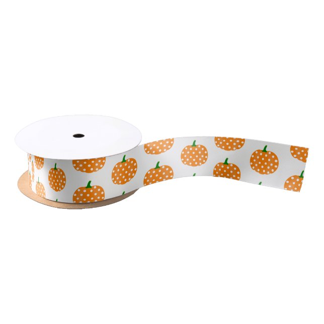 Satin Ribbon-Halloween Pumpkins Satin Ribbon (Spool)