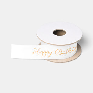 Satin Ribbon (light orange - white)