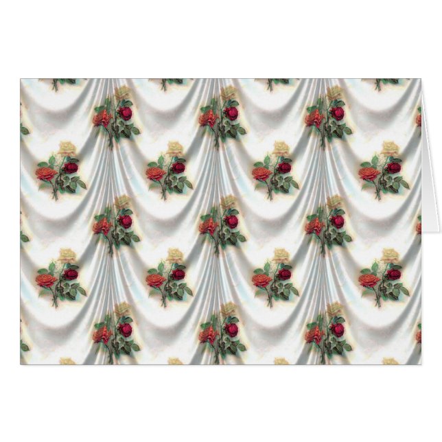 Satin roses greeting card (Front Horizontal)