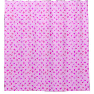 Satin stars, orchid on pale pink shower curtain