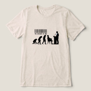 Satirical Blue Politician Silhouette  Tri-Blend Shirt