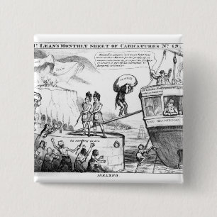 Satirical Cartoon About the State of Ireland 15 Cm Square Badge