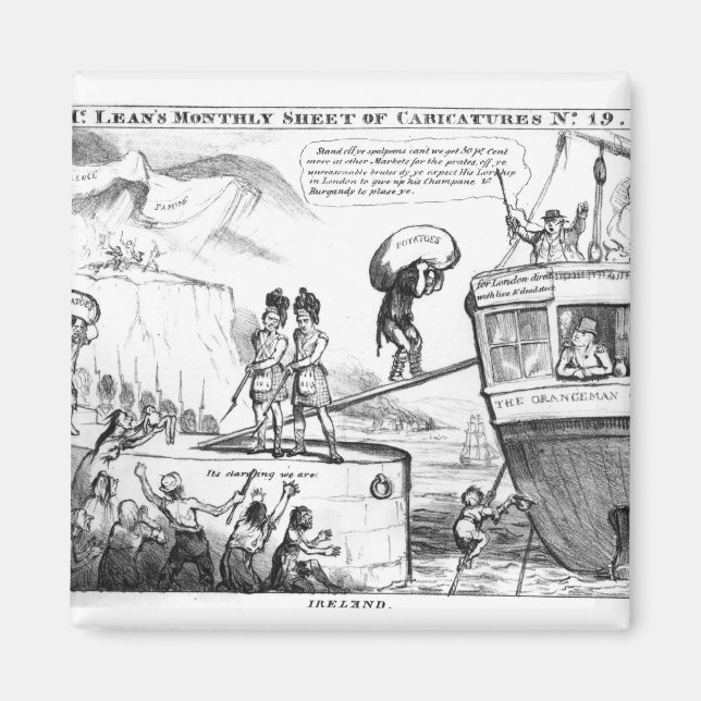 Satirical Cartoon About the State of Ireland Magnet (Front)