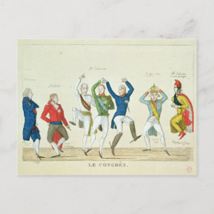 Satirical cartoon depicting the key postcard