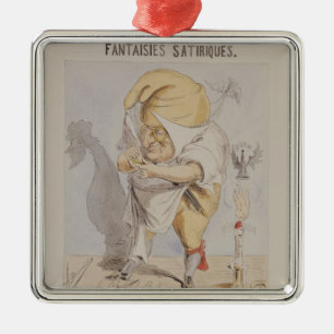 Satirical Fantasies, caricature of Adolphe Metal Ornament