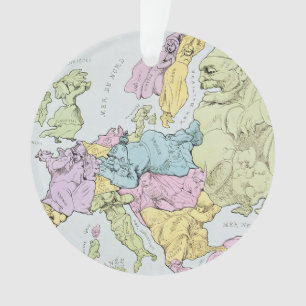 Satirical Map of Europe 1871 Ornament