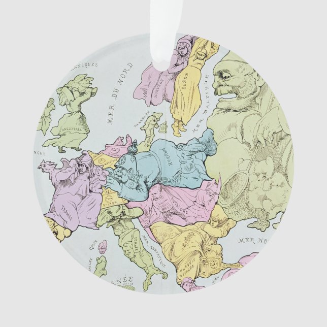 Satirical Map of Europe | 1871 Ornament (Front)