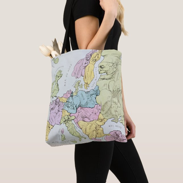 Satirical Map of Europe | 1871 Tote Bag (Close Up)