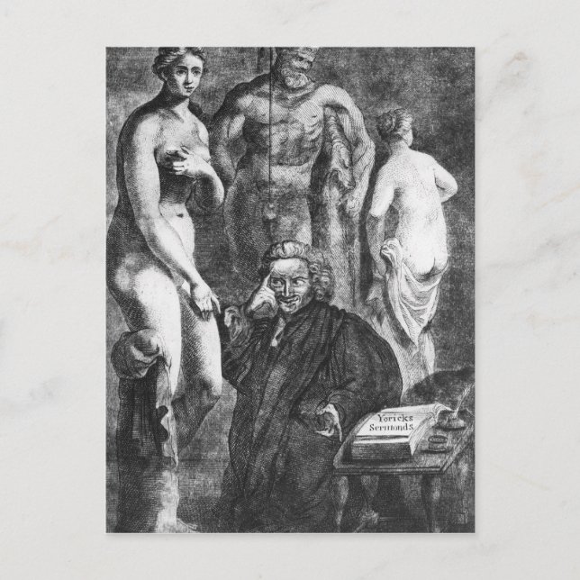 Satirical portrait of Laurence Sterne, c.1761 Postcard (Front)
