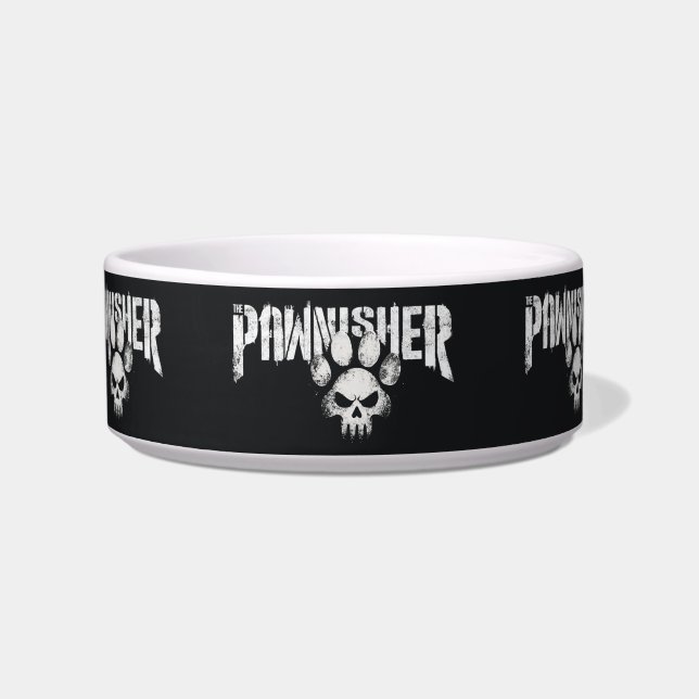 Satirical The Pawnisher Vigilante Terrier Parody Bowl (Front)