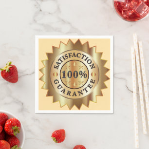 Satisfaction Guarantee Pure White Cocktail Wedding Napkin
