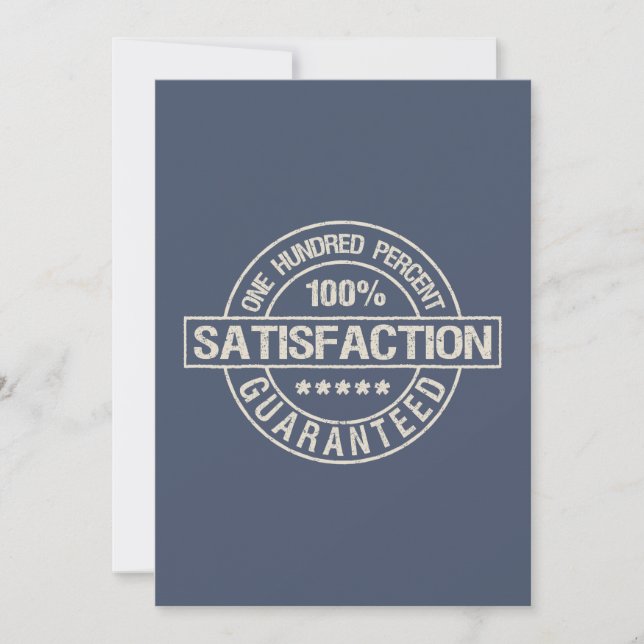 SATISFACTION GUARANTEED custom invitation (Front)