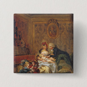 Satisfaction of Marriage or, The Happy Family 15 Cm Square Badge