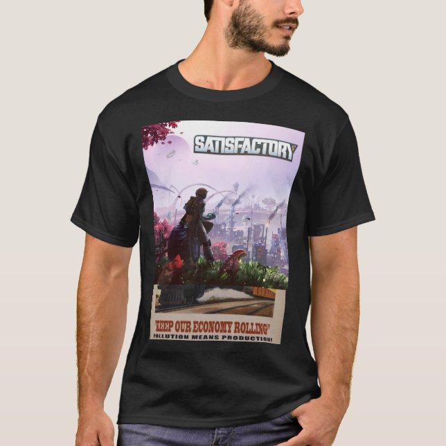 Satisfactory Game Cover  T-Shirt (Front)