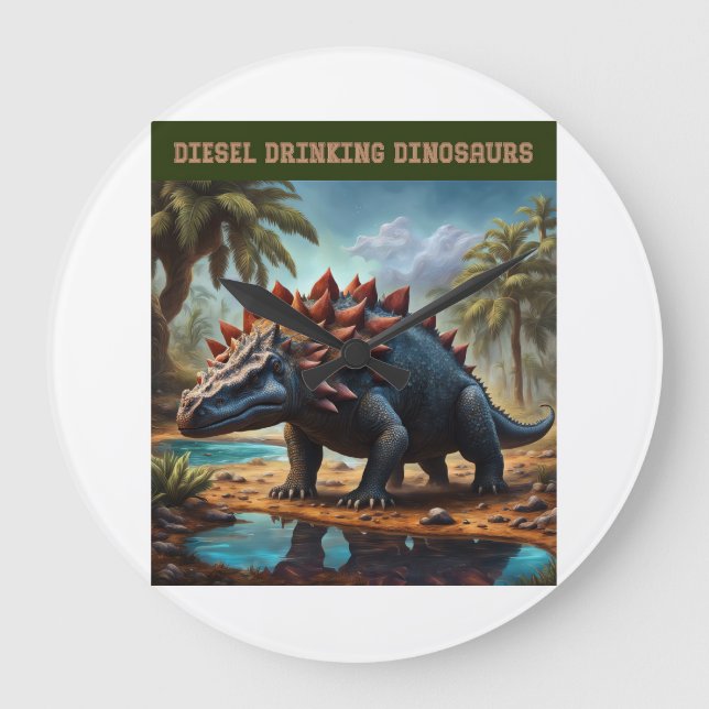 Satisfied Ankylosaurus Large Clock (Front)