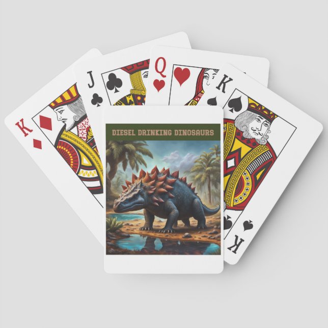 Satisfied Ankylosaurus Playing Cards (Back)