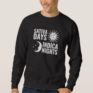 Sativa Days Indica Nights Sun Moon Stoner Sweatshirt