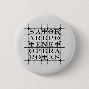 SATOR Square [BLACK] 6 Cm Round Badge