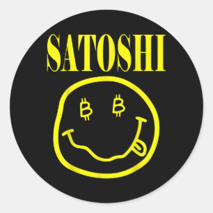 Satoshi Yellow Smile Face Classic Round Sticker