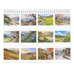 Satoyama Flower Seasons: Watercolor Calendar Art