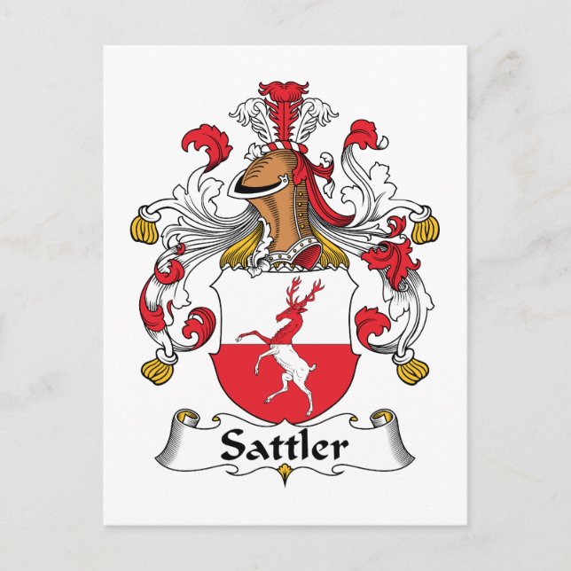 Sattler Family Crest Postcard (Front)
