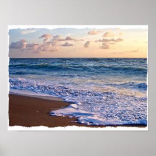 Saturated Florida beach at sunrise Poster
