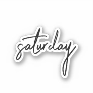 saturday, Aesthetic Teen scrapbook Sticker