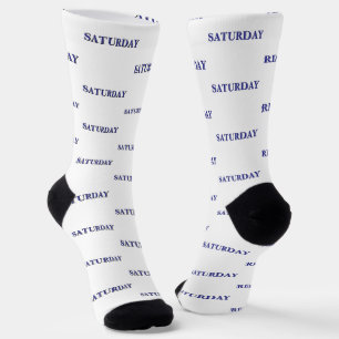 Saturday Dark Blue Colour Days of the Week Socks