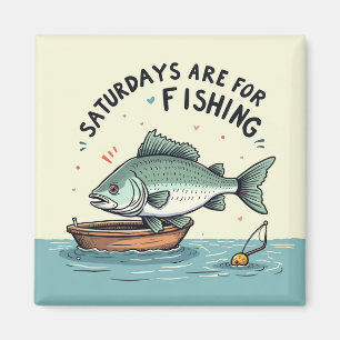 Saturday Fishing Vibe Magnet