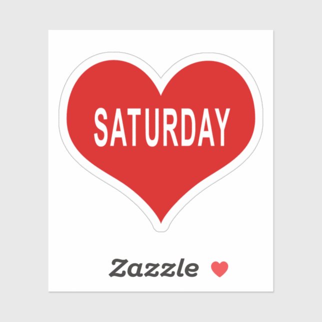 SATURDAY Red Love Heart Vinyl Sticker (Sheet)