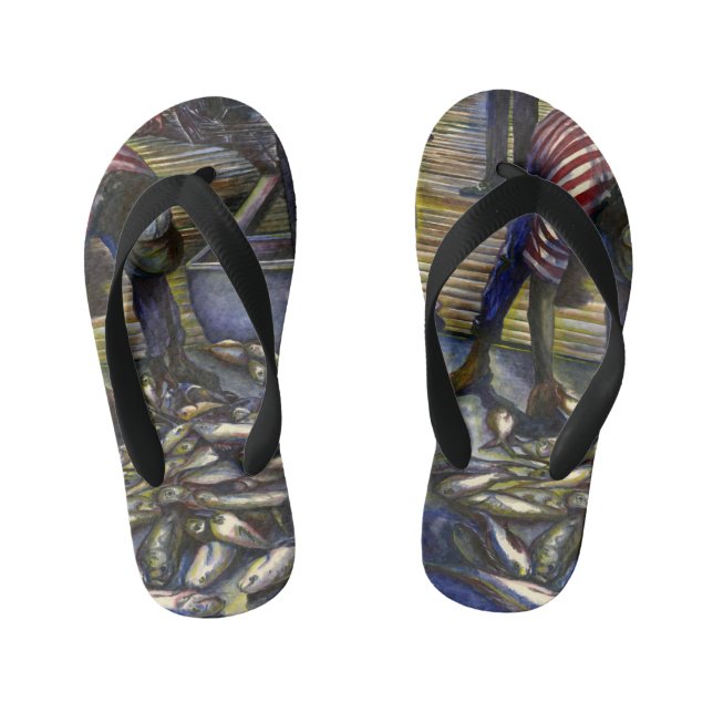 Saturday's Blessings, Harbour Island, Bahamas Kid's Thongs (Footbed)