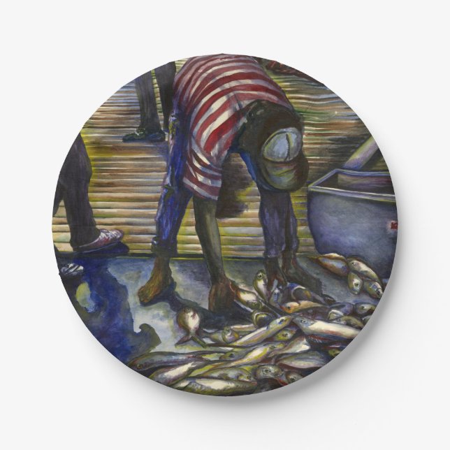 Saturday's Blessings, Harbour Island, Bahamas Paper Plate (Front)