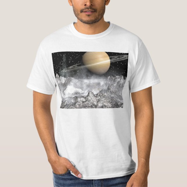 Saturn and Enceladus T-Shirt (Front)