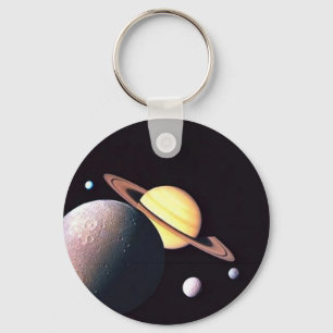 Saturn And Moons Key Ring
