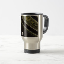 Saturn and Tethys travel mug, 15 oz.