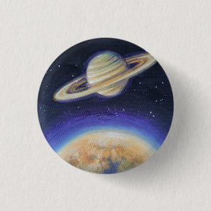 Saturn and Titan    3 Cm Round Badge