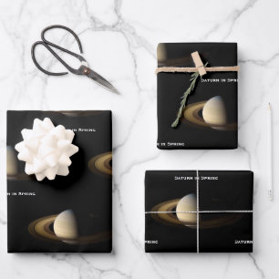 Saturn at Spring Equinox, Cassini-Huygens Wrapping Paper Sheet