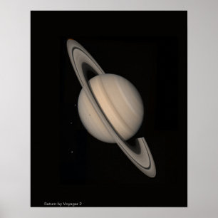 Saturn by Voyager 2 Poster