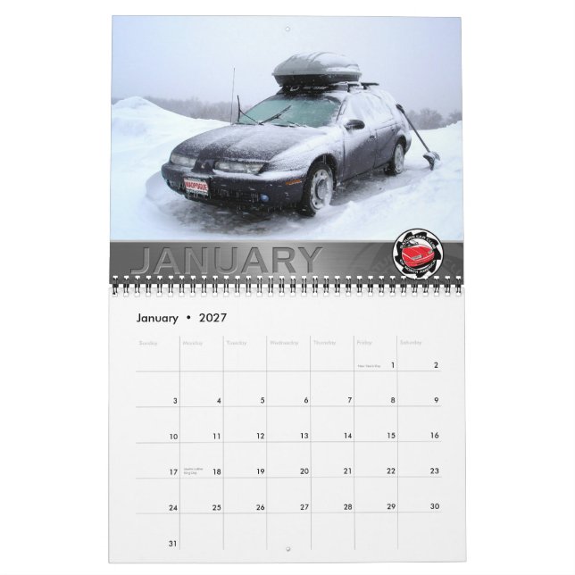 Saturn Car Club Custom Printed Calendar (Jan 2027)