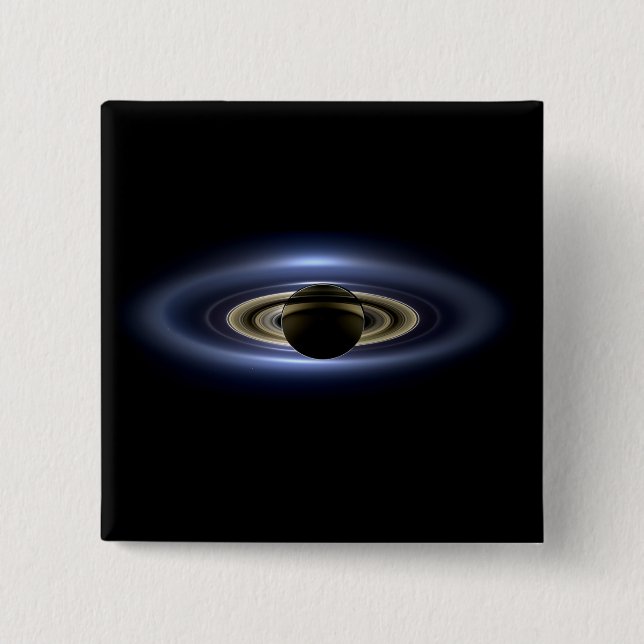 Saturn Eclipsed the Sun from Cassini Orbiter   15 Cm Square Badge (Front)