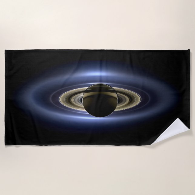 Saturn Eclipsed the Sun from Cassini Orbiter   Beach Towel (Front)
