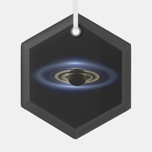 Saturn Eclipsed the Sun from Cassini Orbiter   Cer Glass Tree Decoration